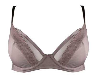 Элегантный тончайший бюстгальтер с чашками на косточках (Размер: 34DD) (Цвет: бежевый)