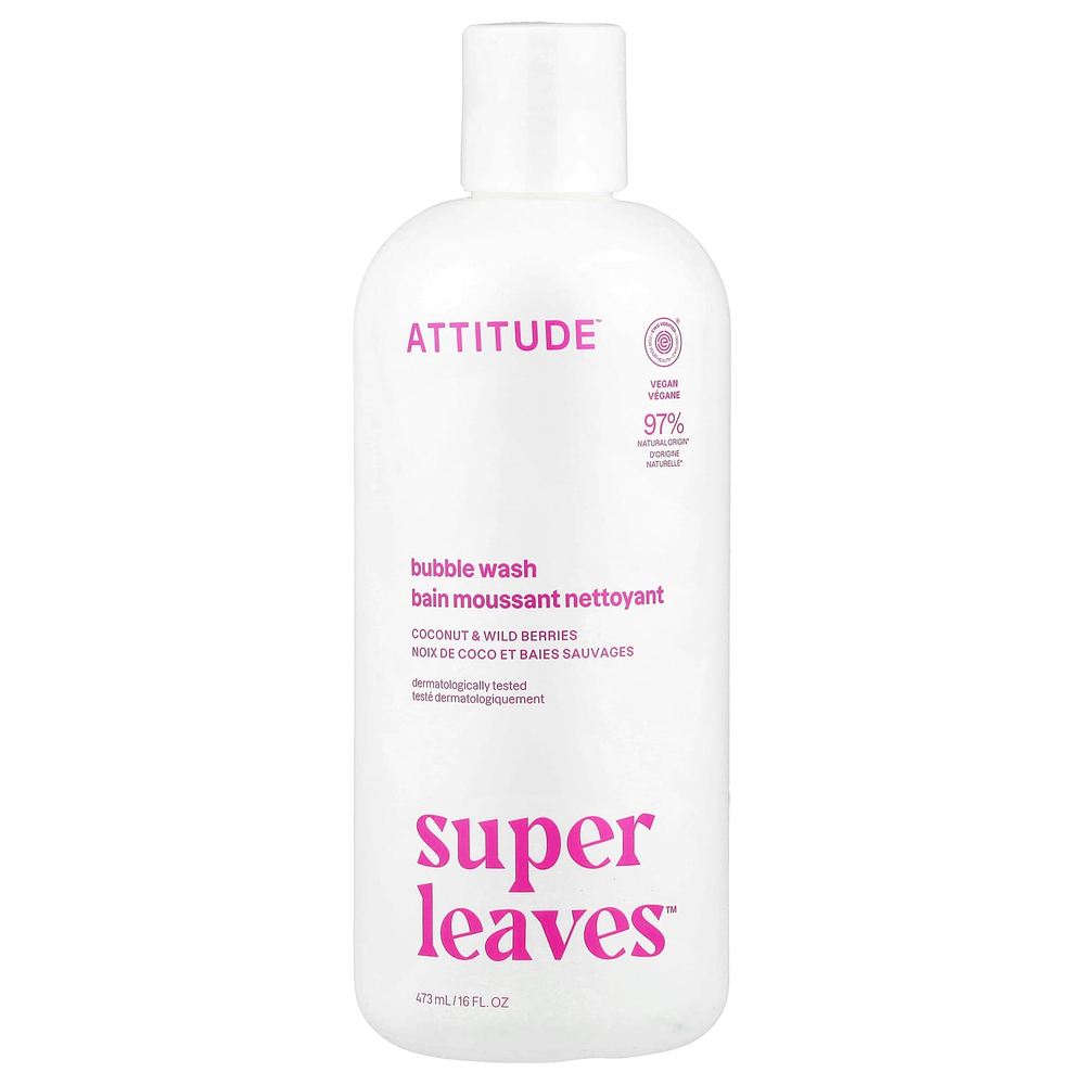 ATTITUDE, Super Leaves™, пенка для стирки, кокос и лесные ягоды, 473 мл (16 жидк. унций)