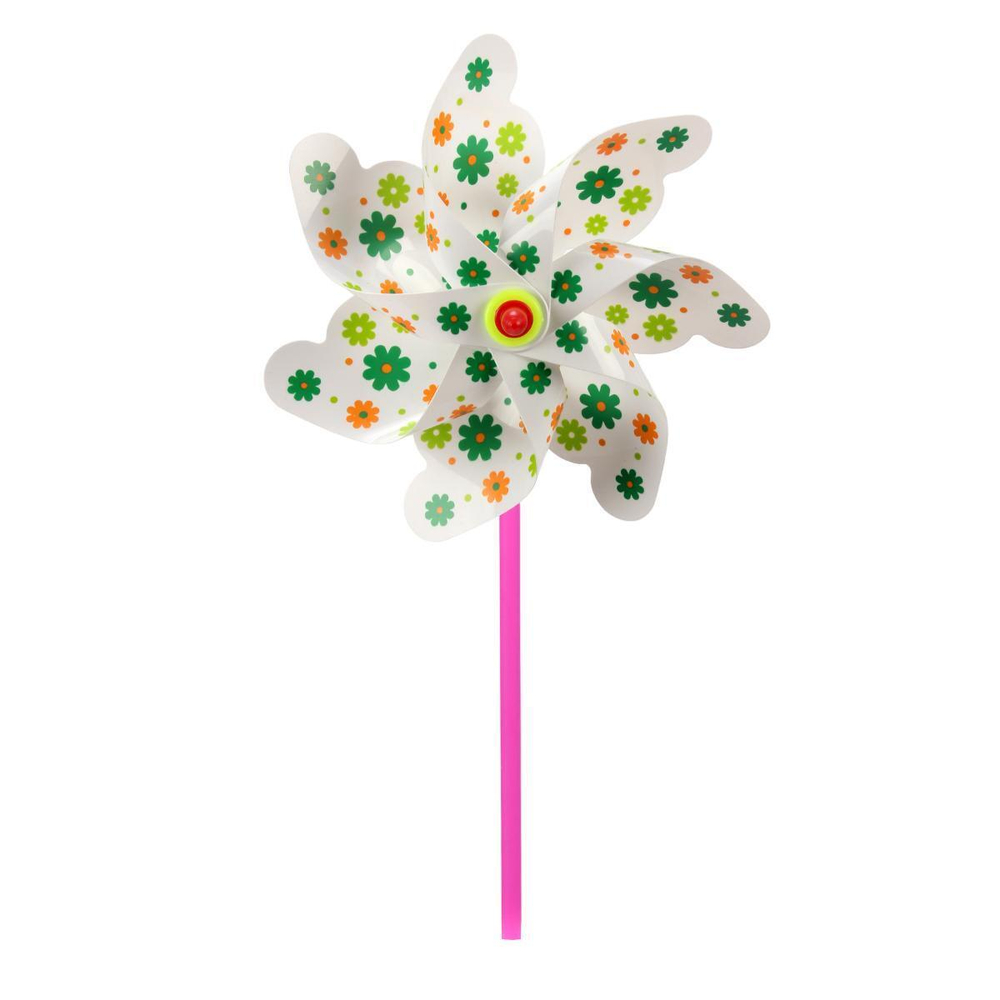 Ветерок белый с цветами д-18 см, 3 цвета микс, с-30118