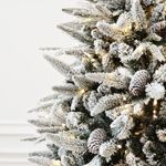 Заснеженная елка с гирляндой встроенной «ile Grande» (Литая+пвх) 210 см / 2,1 м