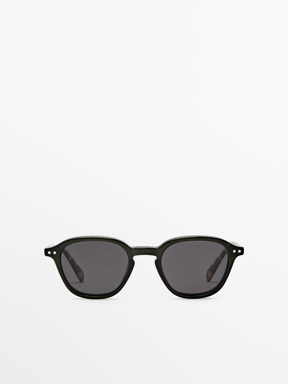 Massimo Dutti Круглые солнцезащитные очки, зеленый