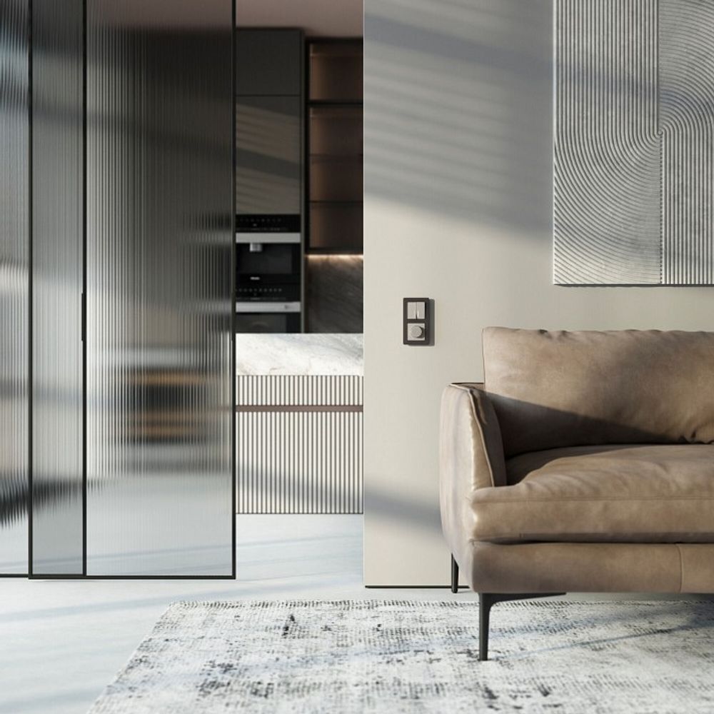 Выключатель двухклавишный с подсветкой без рамки Werkel дымчатый W1220104