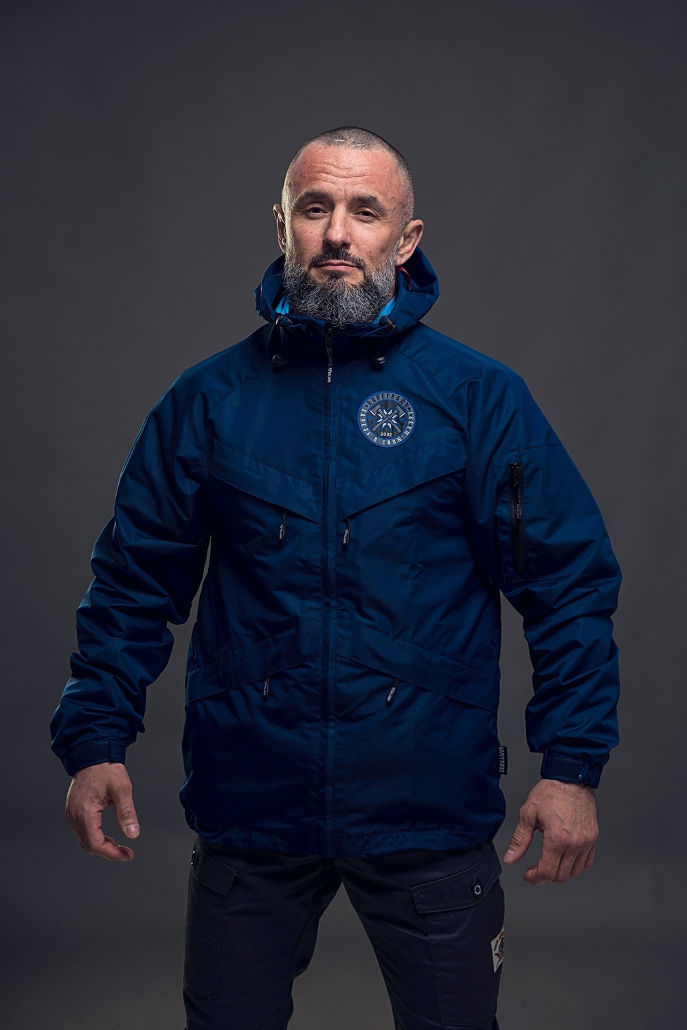 Куртка на молнии Варгградъ мужская тёмно-синяя (на флисе)