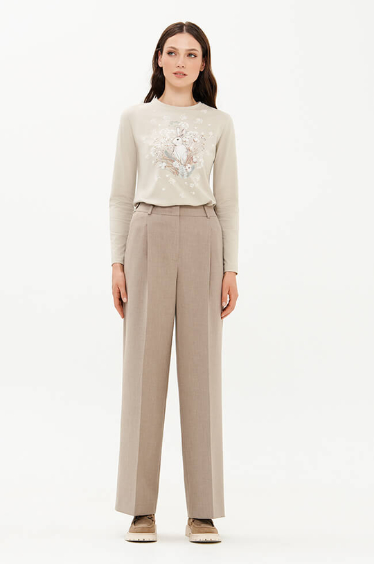 31181 Брюки женские (пепельно-бежевый)