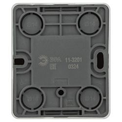 Розетка ЭРА Эксперт 11-3201-03 TV одиночная, IP20, ОУ, алюминий