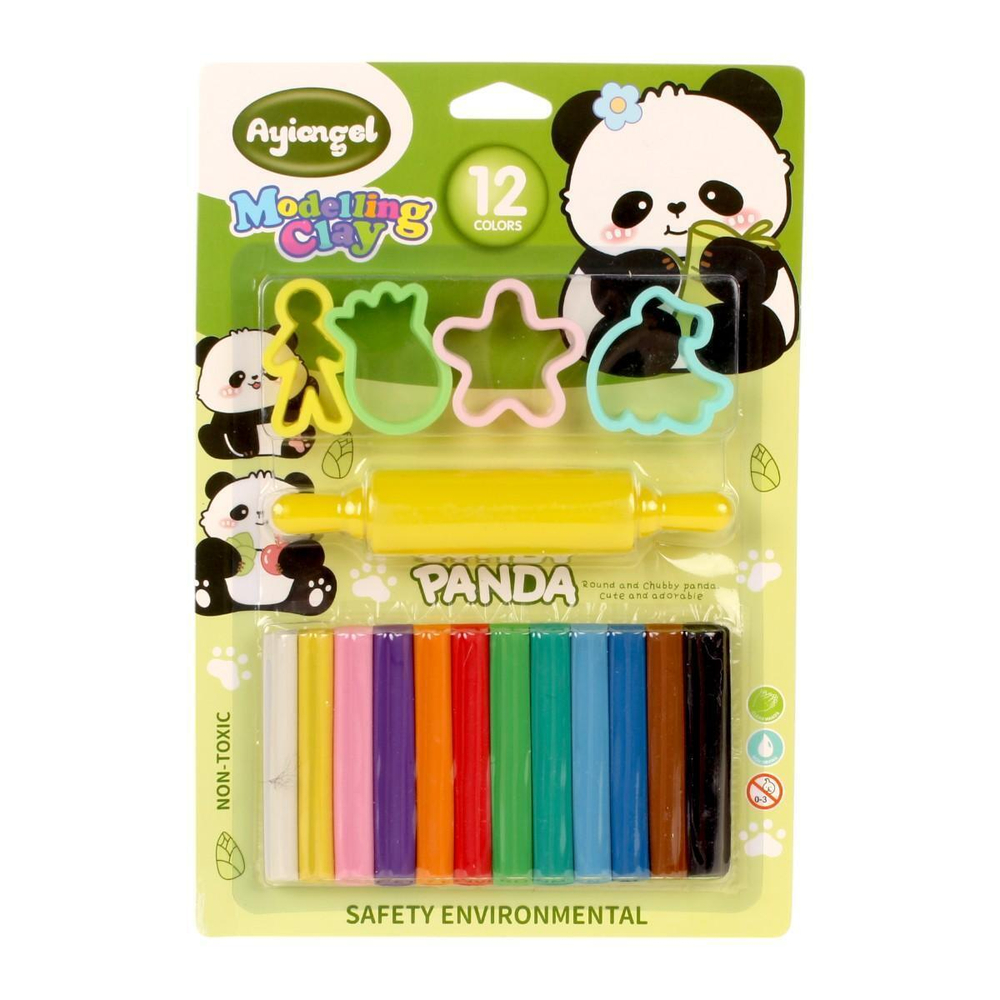 Тесто для лепки на блистере 4 формочек + скалка, C-42205