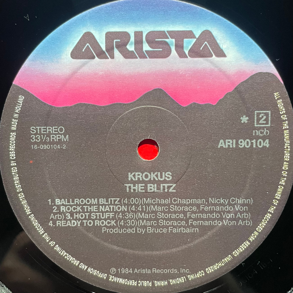 Krokus ‎– The Blitz (Скандинавия 1984г.)