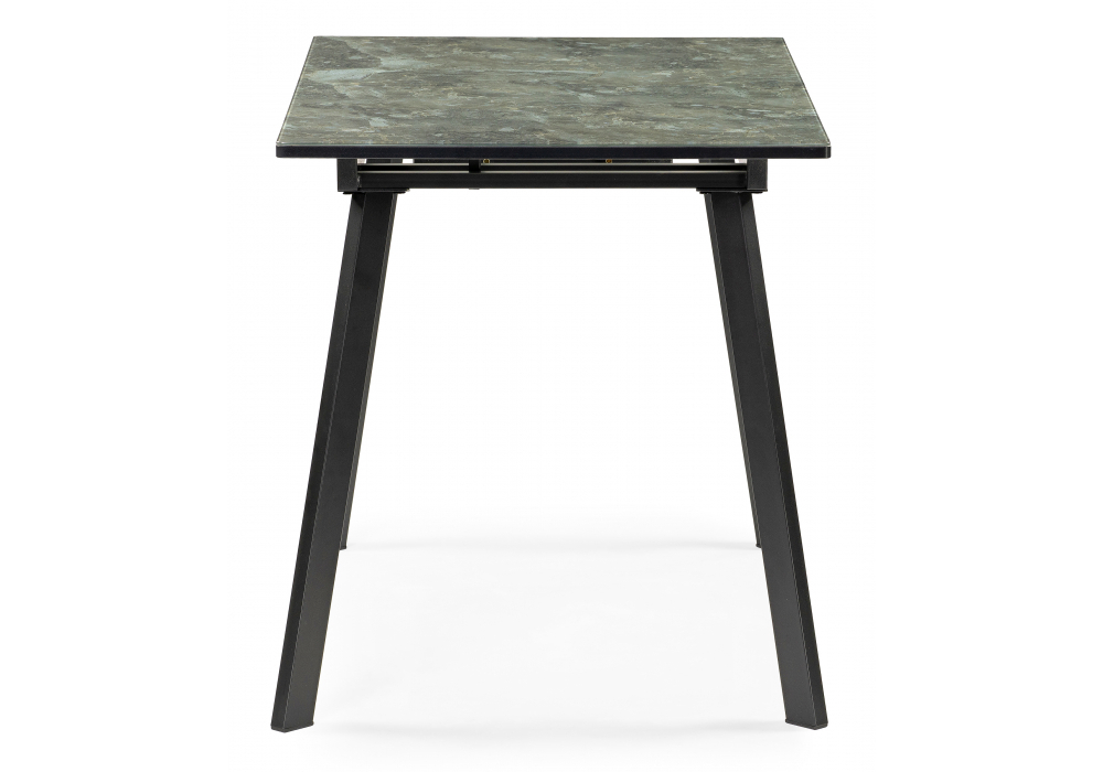 Стол стеклянный Woodville Агни 110 королевский мрамор, черный матовый, ножки черные