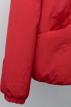 ZARA СТЕГАНАЯ КУРТКА С КАПЮШОНОМ, КРАСНЫЙ