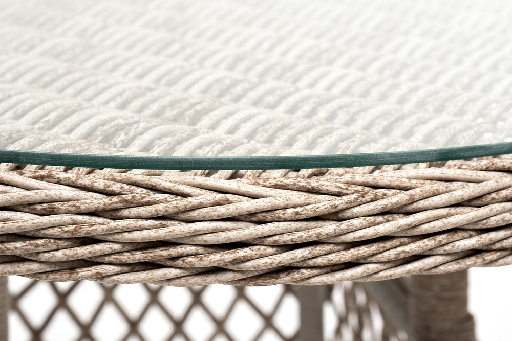 "Эспрессо" плетеный круглый стол, диаметр 80 см, цвет бежевый