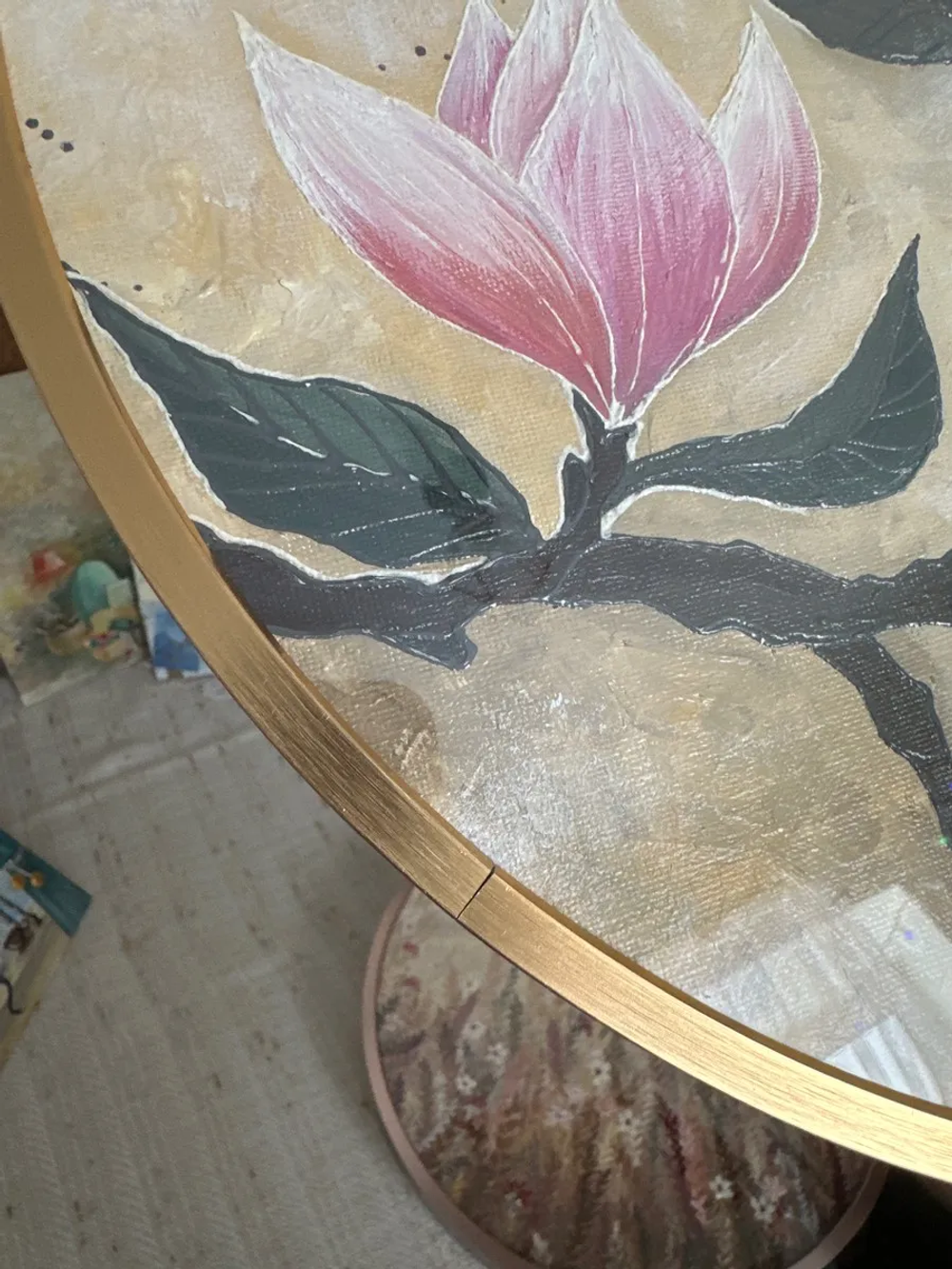 Круглая рамка 37 см, золото