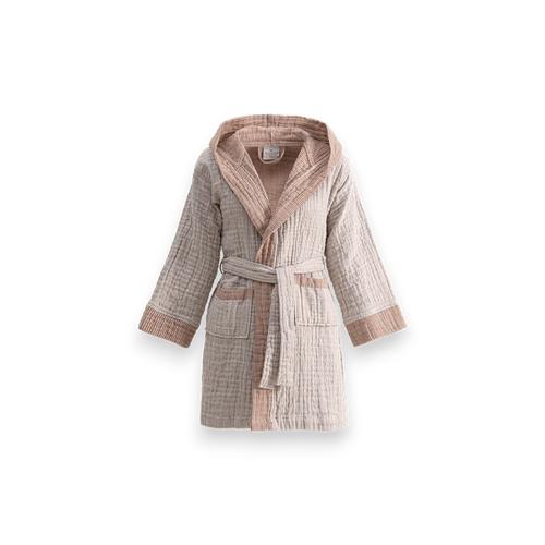Детский халат Melinda из органического муслина | коричневый