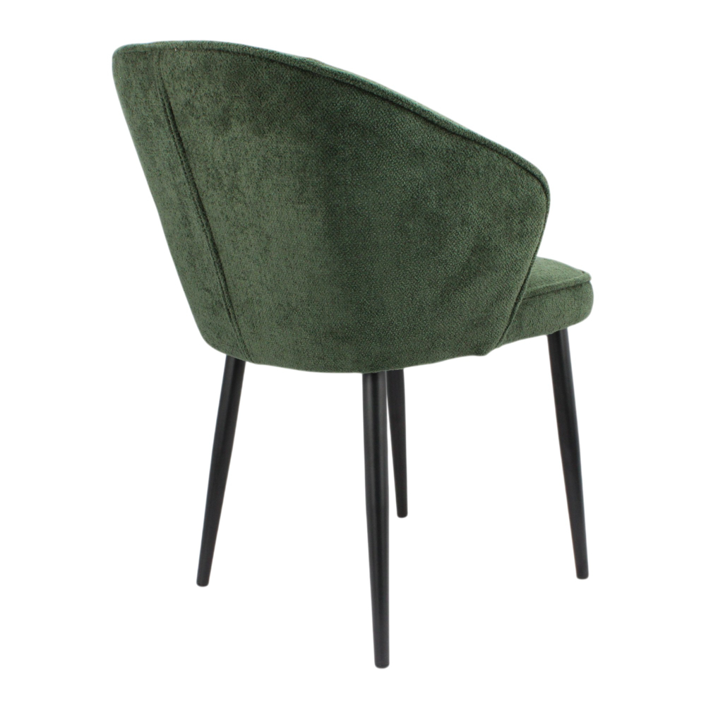 Стул "Ирис" (арт. 102), велюр-букле Белла 10 зеленый, ножки круглые черные
