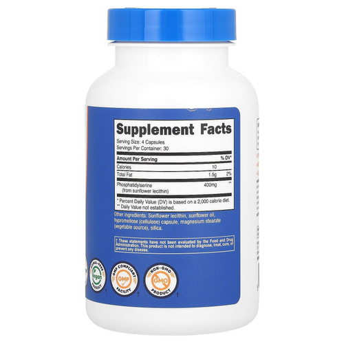Nutricost, фосфатидилсерин, 120 капсул (100 мг в 1 капсуле)
