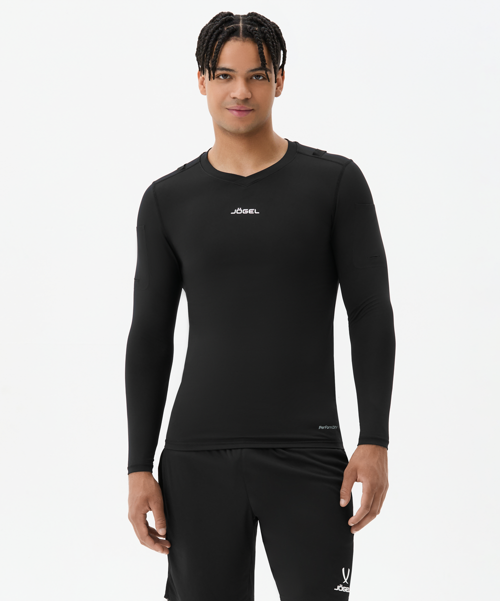 Футболка компрессионная с длинным рукавом судейская PerFormDRY Referee Baselayer Tee LS, черный