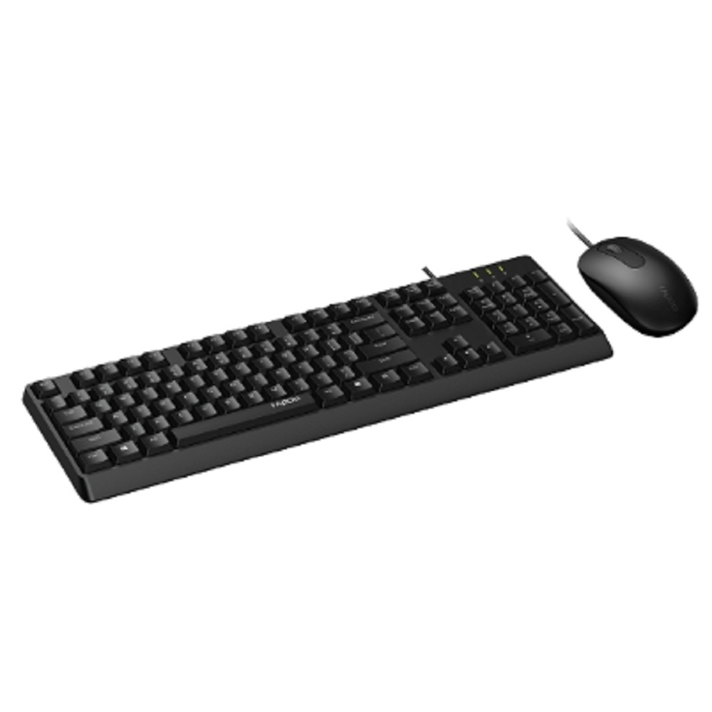 Клавиатура + мышь Rapoo X130PRO клав:черный мышь:черный, 1.5м, доп. защита от влаги