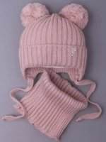 Шапка со снудом для девочки демисезонная