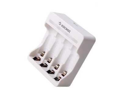Зарядное устройство КОСМОС KOC801USB 1/2 шт AA/AAA Ni-MH (200mA) от 9 часов, кабель USB 70см, белое