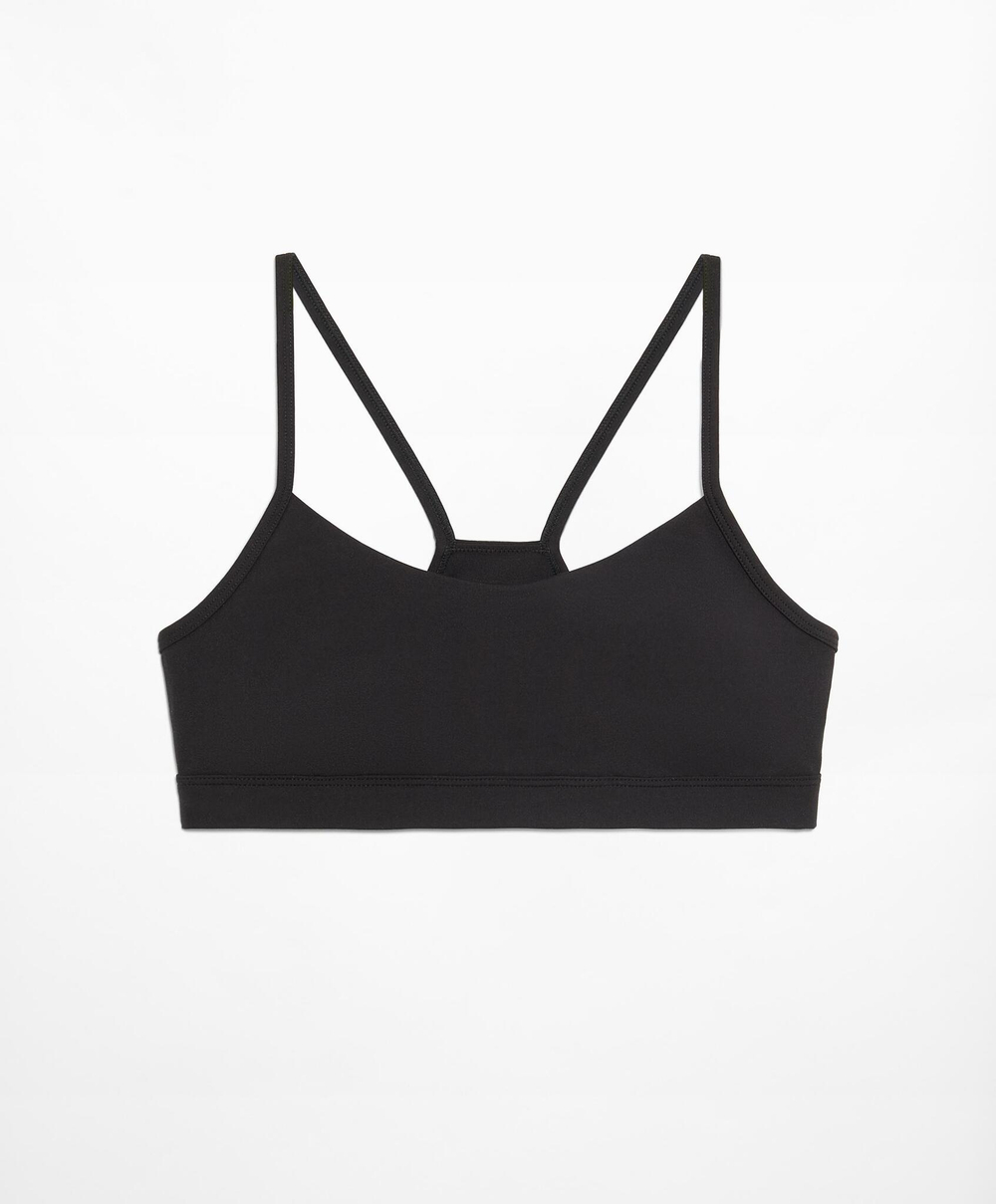 Oysho Спортивный бюстгальтер Comfortlux с низкой степенью поддержки, черный