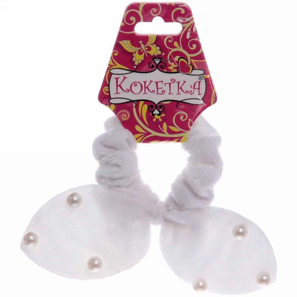 Резинка для волос 1шт «Кокетка-Velvet”, жемчужинки, микс 6 цветов, d-6см