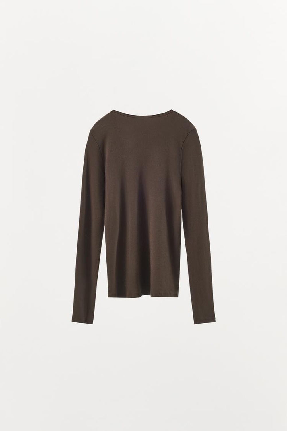 ZARA ФУТБОЛКА ИЗ ХЛОПКА, КОРИЧНЕВЫЙ