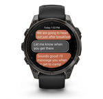Умные часы Garmin Fenix 8, 47 мм, AMOLED, Sapphire Carbon Gray DLC Titanium with Black/Pebble Gray Silicone Band