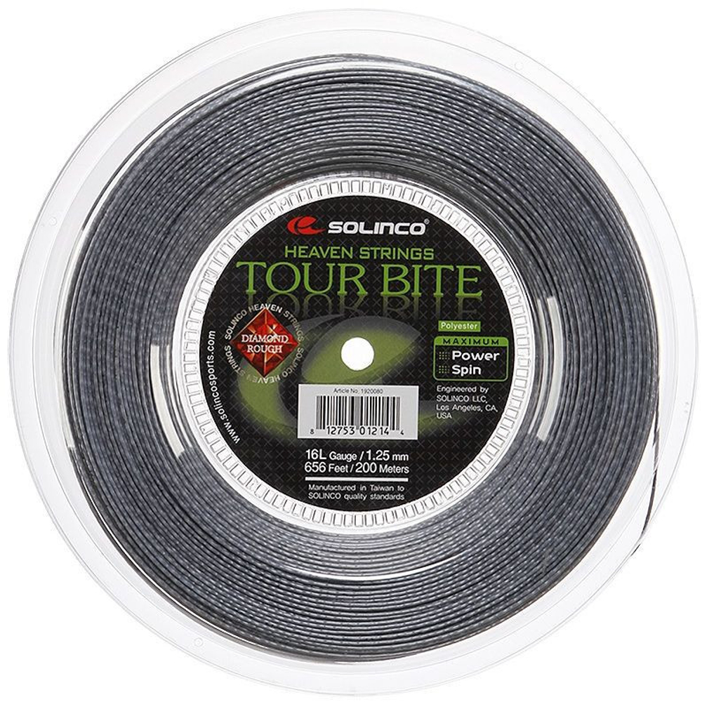 Теннисные струны Solinco Tour Bite Diamond Rough (200 m) - серый