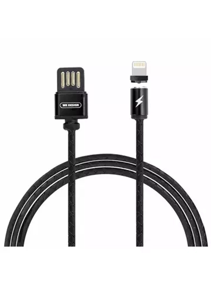 Кабель 1m USB/Lightning 2.1A WDC-046 магнитный black