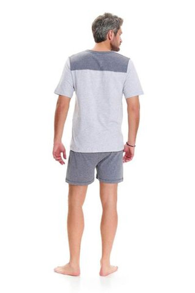 Мужская пижама с накладным карманом на футболке (Размер: XXL) (Цвет: серый)