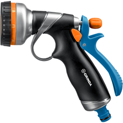 GRINDA RM-8, 8 режимов, курок сзади, металлический с TPR, поливочный пистолет, PROLine (8-427143)