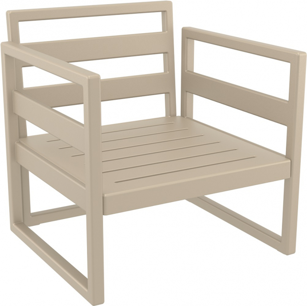 Кресло пластиковое с подушками Siesta Contract Mykonos, бежевый, темно-серый