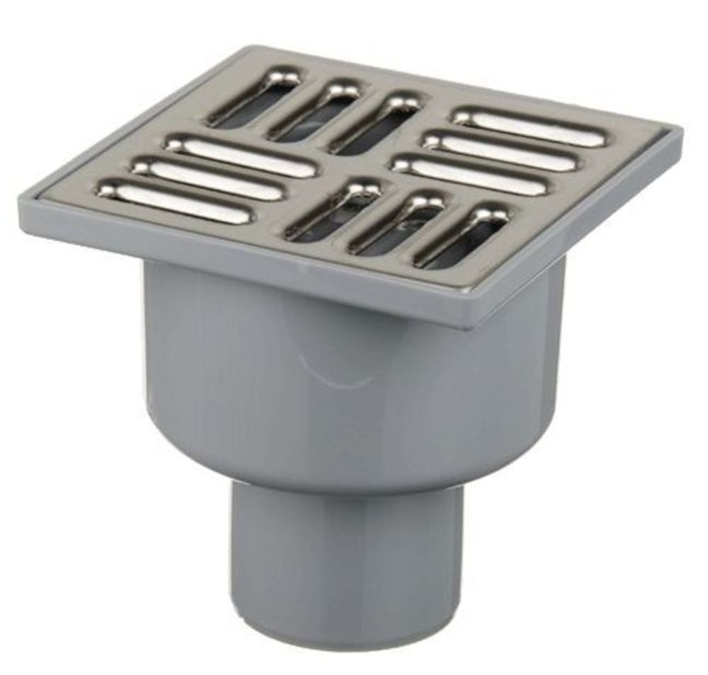 Трап TА5202  верт. спуском 50, нерж. реш. 100х100 (АНИ пласт)