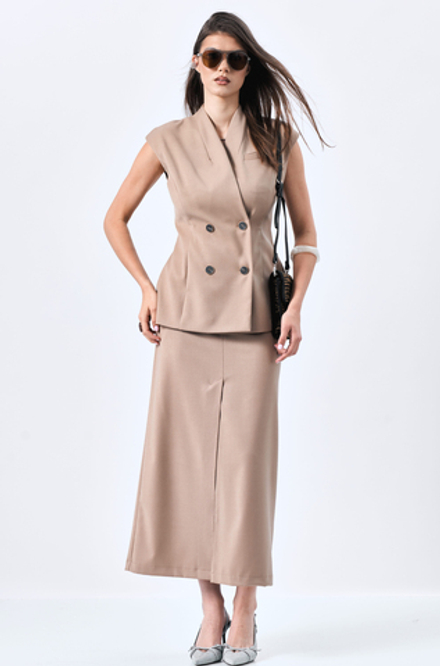 Костюм юбочный 1216 миндаль