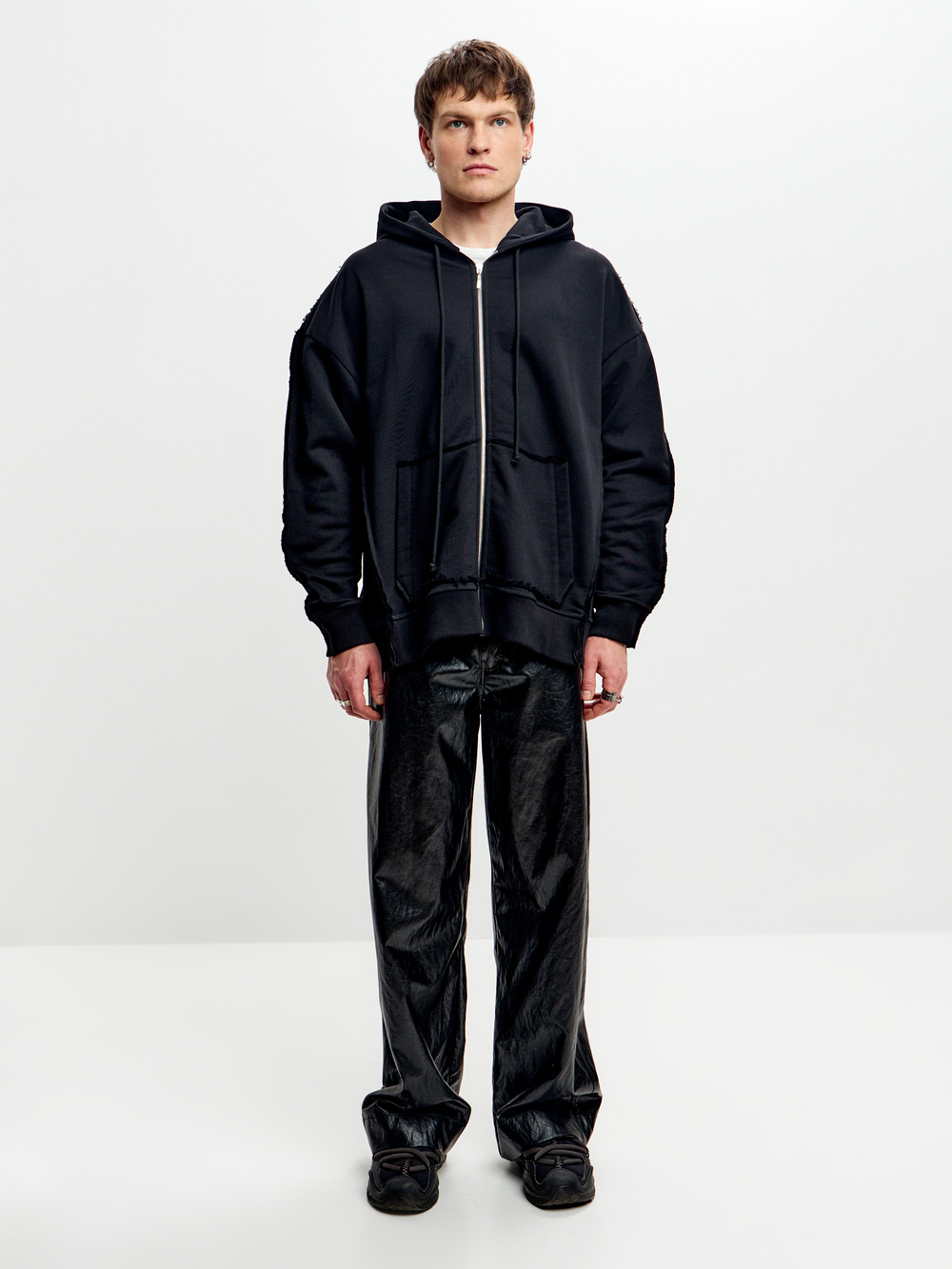 Зип-худи NEVER из черного хлопка