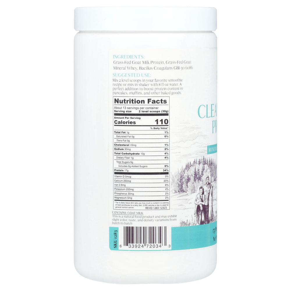 Mt. Capra, Чистый цельный протеин с минералами и пробиотиками, 400 г (14,1 унции)