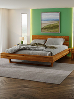 Кровать 160х200, BE, двуспальная, из дерева дуба, парящая, Dipriz