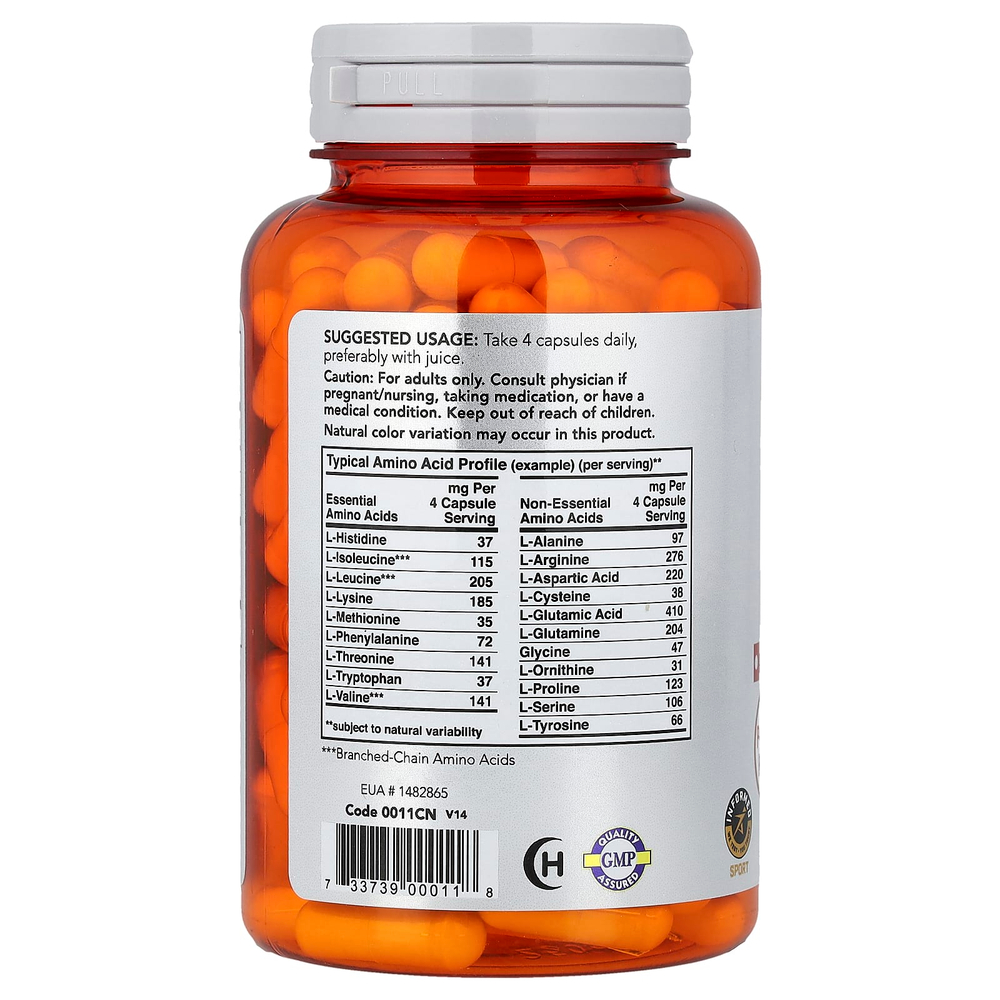 NOW Foods, Sports, Amino Complete™, аминокислотный комплекс, 120 растительных капсул