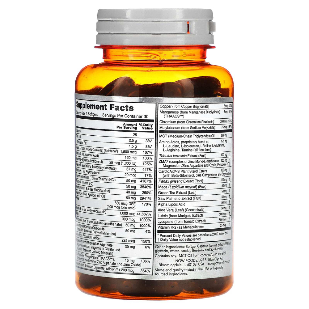 NOW Foods, Sports, мультивитамины для мужчин и женщин, 90 мягких таблеток