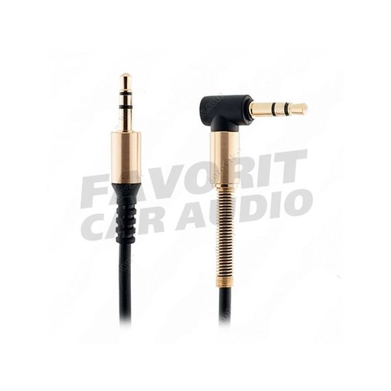 Кабель AUX, Jack 3,5mm(m) - Jack 3,5mm(m) Joyroom JR-S600, 1.0м, круглый, силикон, боковой, цвет: чёрный