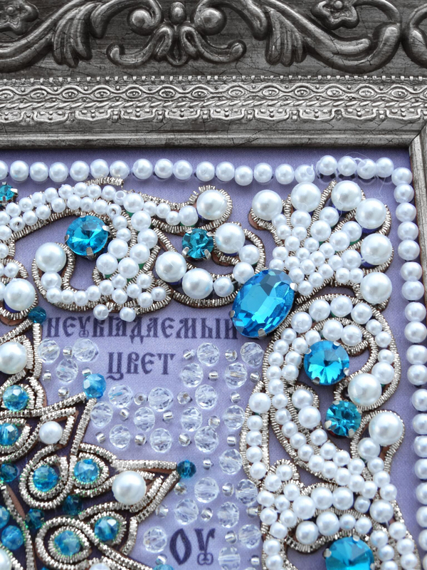 ЖС-11-СГ Набор для вышивания хрустальными камнями Богородица Неувядаемый цвет (голубой)