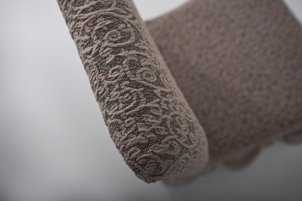 Чехол на стул с оборкой Жаккард, цвет Капучино