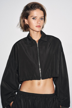 ZARA УКОРОЧЕННАЯ КУРТКА — ZW COLLECTION, ЧЕРНЫЙ