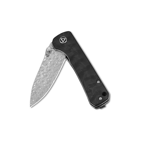 Складной нож QSP QS131-A Hawk c клинком из стали Laminated Damascus, рукоять карбон Marbled