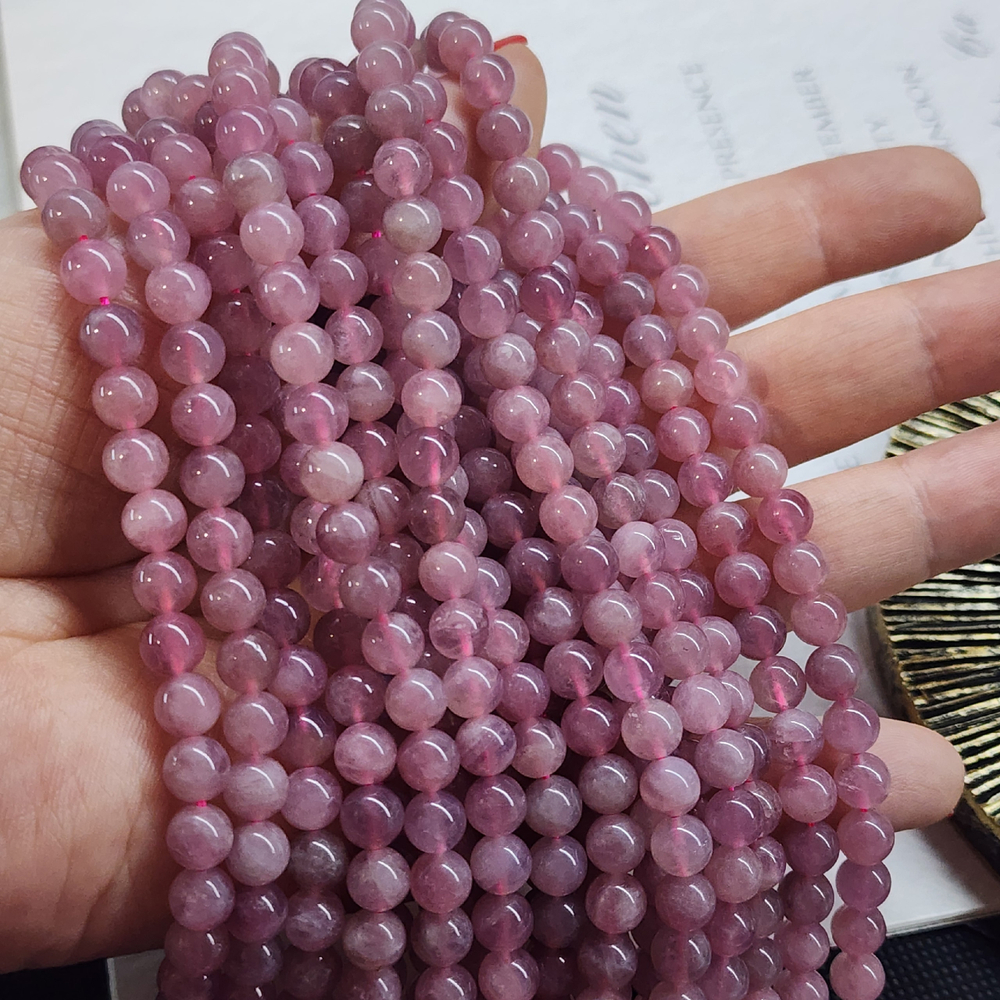 Розовый кварц, бусины шар 6.5 - 6.8мм, РЕДКИЙ, Мадагаскар