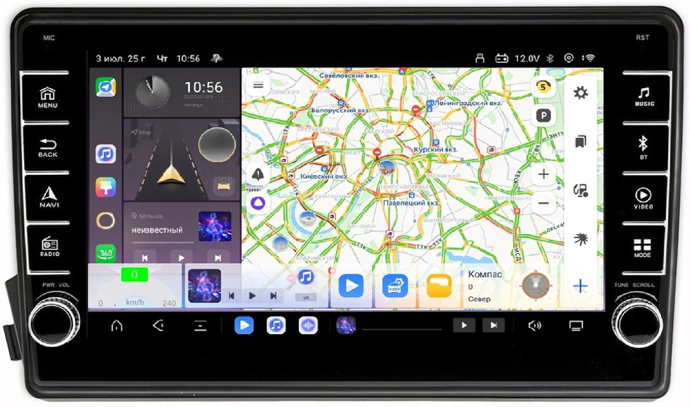 Магнитола для SsangYong Actyon 2005-2010, Kyron, Actyon Sports 2006-2016 - Carmedia OL-9303 (кнопки и крутилки) Android 13, TS20, 6+128Гб, CarPlay, 4G SIM-слот