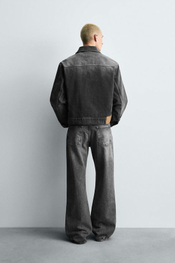 ZARA ДЖИНСЫ WIDE FLARE FIT, СЕРЫЙ