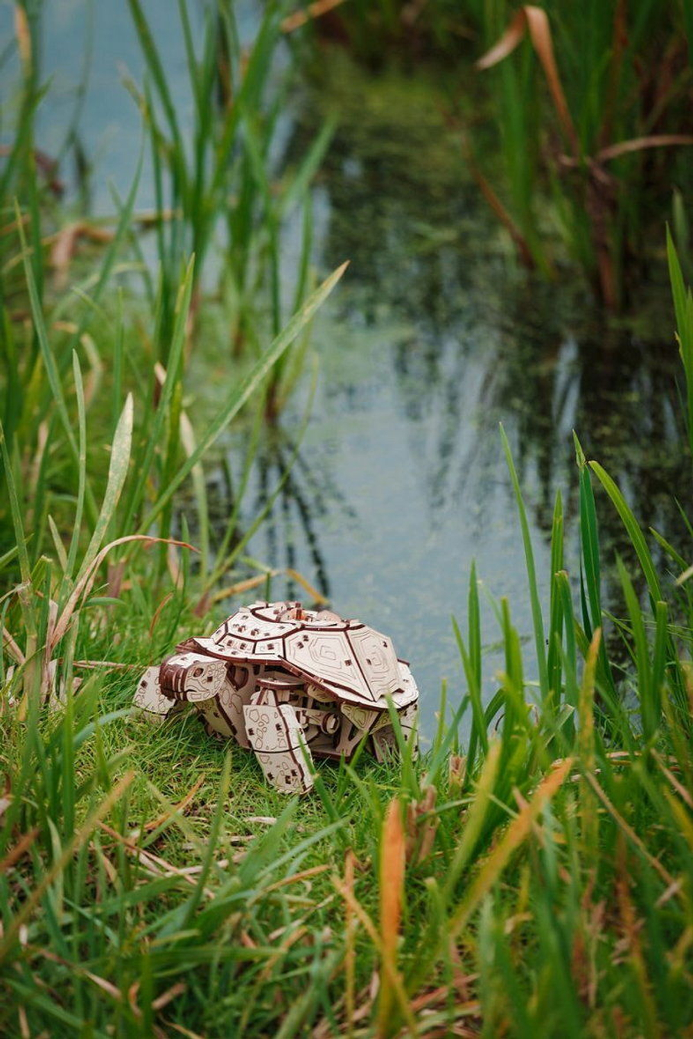 Механическая Черепаха от Eco Wood Art (EWA) - Деревянный конструктор, сборная модель, 3D пазл