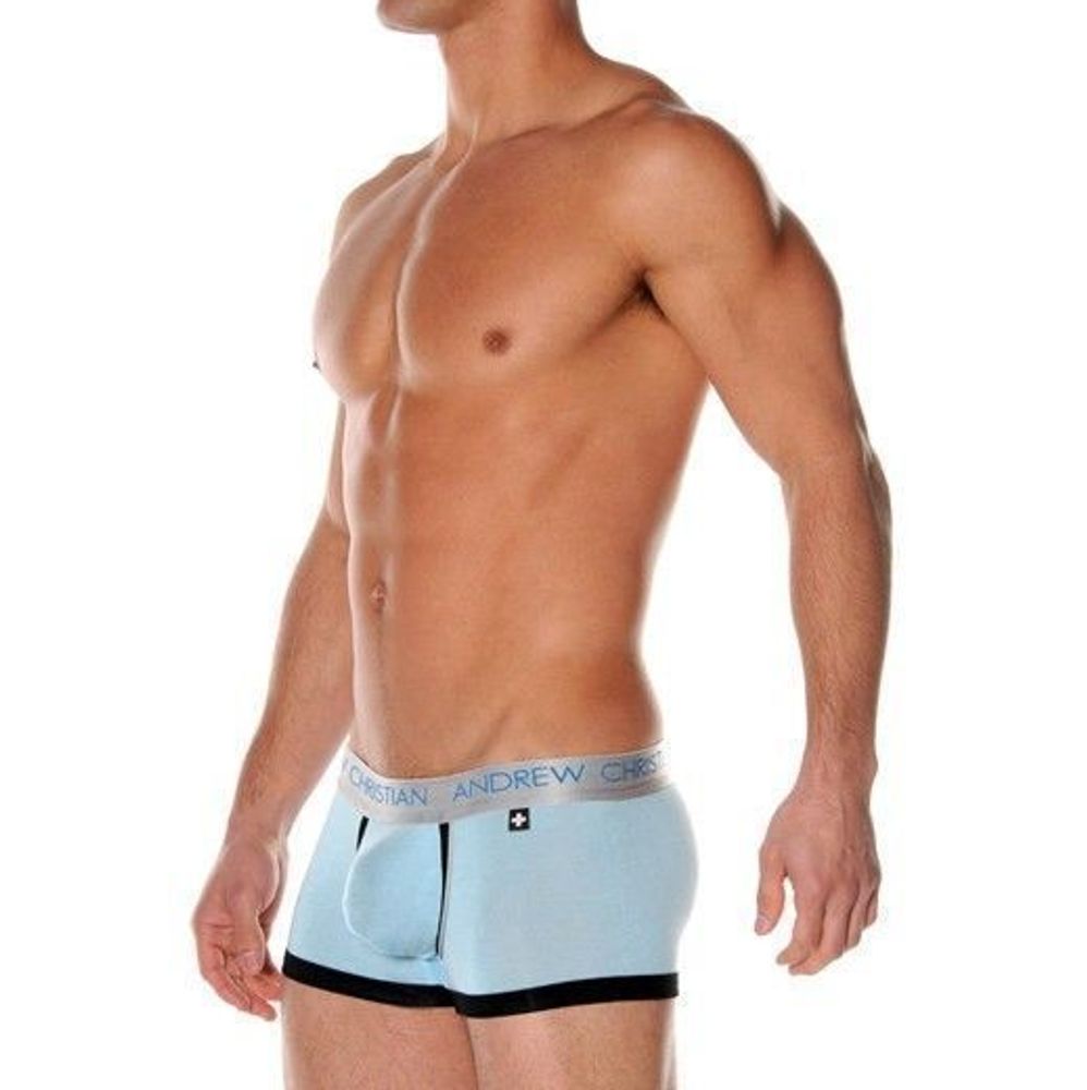 Мужские трусы боксеры голубые Andrew Christian Best Blue Boxer  AC4-M117