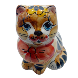 Фигурка Кот Мурзик цветная гжель