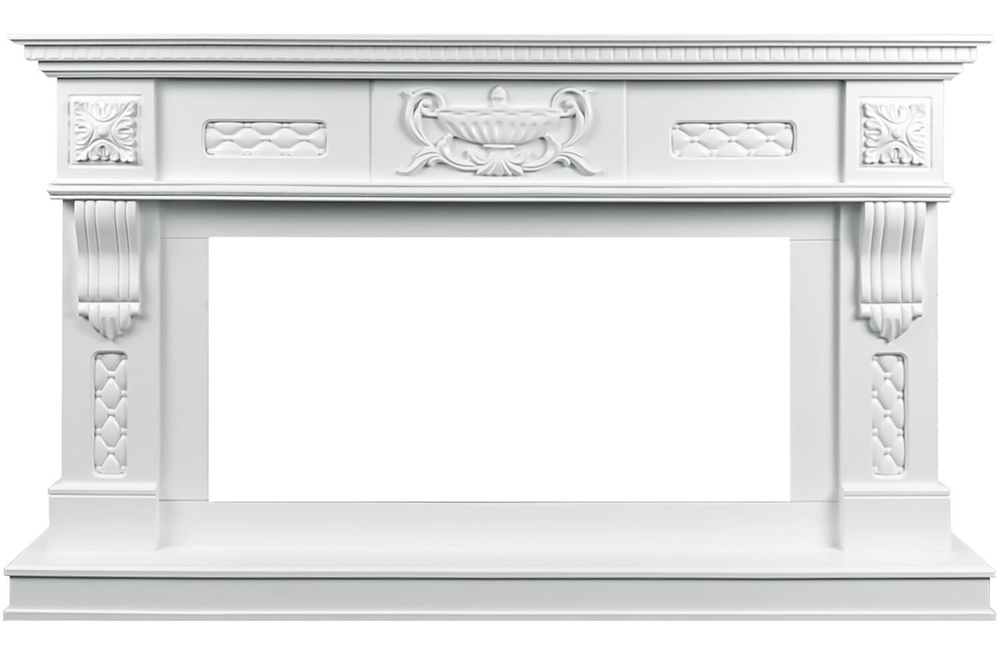 Каминокомплект Corsica - Матовый белый с очагом Vision 42 LOG LED